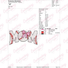 Baseball Mom Embroidery Design
