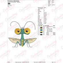 Cartoon Mantis Embroidery Design