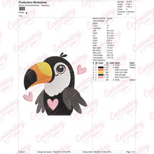 Cute Toucan Bird Embroidery Design