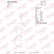 Country Music Guitar Linart Embroidery Design