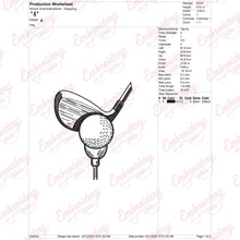 Golf Stick and Ball Embroidery Design