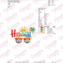Beautiful Hawaii 2025 Machine Embroidery Design