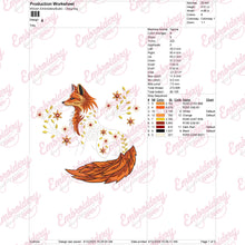 Floral Fox Embroidery Design