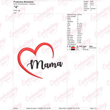 Mama Heart Embroidery Design