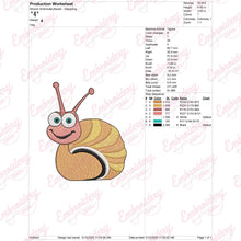 Cute And Funny Snail Embroidery Design