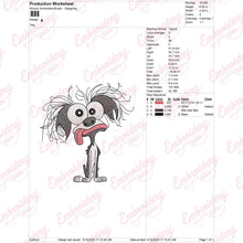 Crazy Dog Embroidery Design