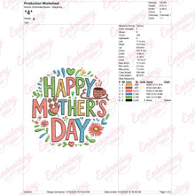 Floral Happy Mother's Day Embroidery Design