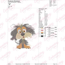 Messy Puppy Dog Embroidery Design