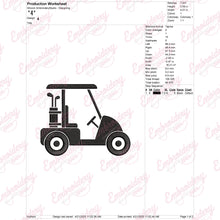 Golf Cart Silhouette Embroidery Design