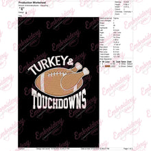Turkey & Touchdowns Thanksgiving Football Embroidery Design