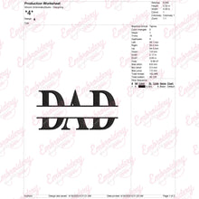 Dad Split Name Frame Embroidery Design