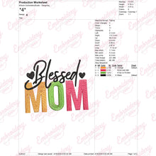 Blessed Mom Embroidery Design