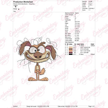 Cartoon Style Crazy Dog Embroidery Design