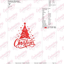 Red Christmas Tree Embroidery Design