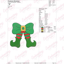 Christmas Elf Bow & Legs Embroidery Design