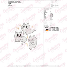 Spooky Cat Ghosts Halloween Embroidery Design