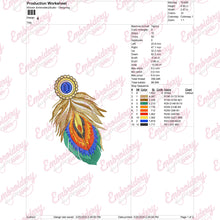 Colorful Feather Embroidery Design