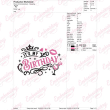 It's My Birthday Embroidery Design