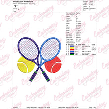 Tennis Rackets Embroidery Design