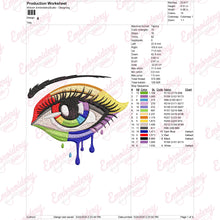 Rainbow Colors Eye Embroidery Design
