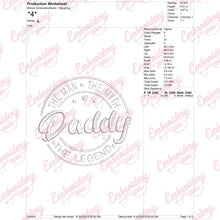 Daddy the Man the Myth the Legend Embroidery Design