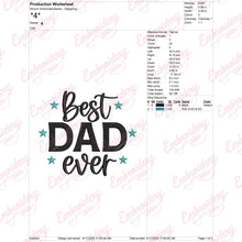 Best Dad Ever Embroidery Design