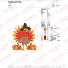 Happy Thanksgiving Turkey Embroidery Design