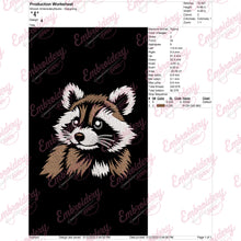 Raccon Machine Embroidery Design