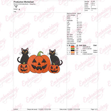 Halloween Black Cat On Pumpkin Embroidery Design