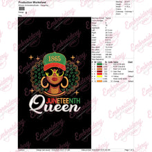 Black Queen African American Freedom Embroidery Design