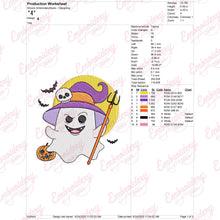 Halloween Happy Ghost Embroidery Design
