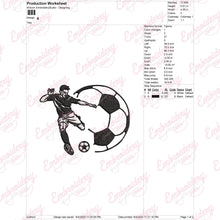 Soccer Player Kick Soccer Ball Embroidery Design