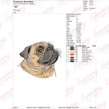 Pug Dog Face Embroidery Design