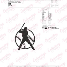 Baseball Player Machine Embroidery Design