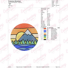 Mountain Landscape Embroidery Design