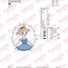Cute Girl With Hair Embroidery Design