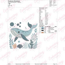 Dreamy Whale Machine Embroidery Design
