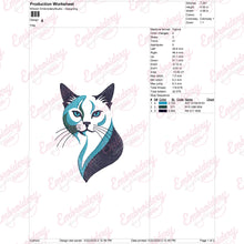 Contemporary Kitty Cat Embroidery Design
