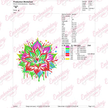 Colorful Mandala Flower Embroidery Design
