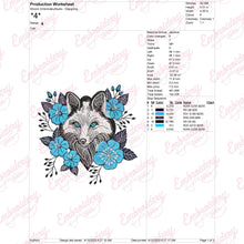 Floral Fox Embroidery Design