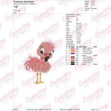 Crazy Flamingo Embroidery Design