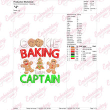 Christmas Cookie Baking Team Captain Embroidery Design