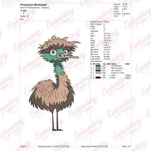 Cute Ostrich Bird Embroidery Design