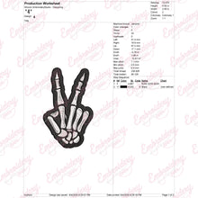 Skeleton Peace Fingers Sign Embroidery Design