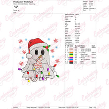 Christmas Spirit Ghost Embroidery Design