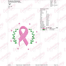 Breast Cancer Awareness Ribbon Embroidery Design