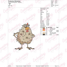 Cranky Chicken Embroidery Design