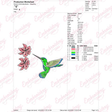 Hummingbird And Flowers Embroidery Design