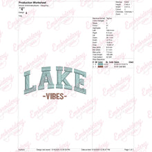 Lake Vibes Text Embroidery Design