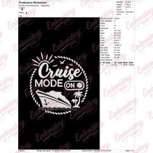Cruise Mode On Embroidery Design